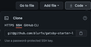 GitHub 프로젝트 저장소에서 Code 버튼을 클릭하여 git url을 확인한다